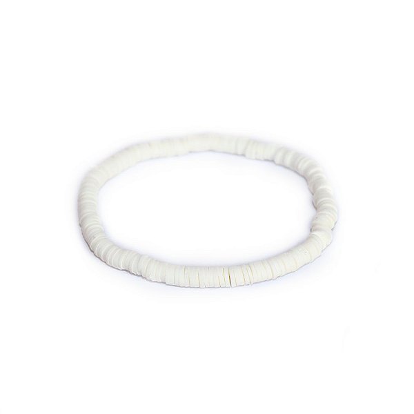 Pulseira Emborrachado Disco Branco