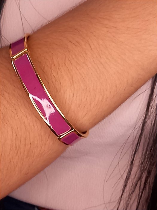 Pulseira Esmaltada Fúcsia