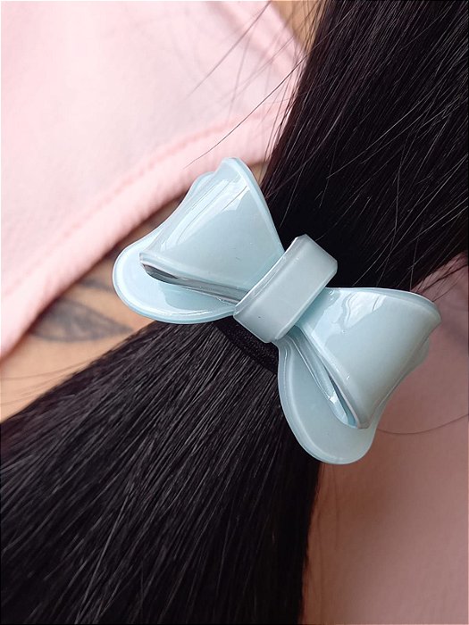 Liga Para Cabelo Laço Resina Azul Bebê