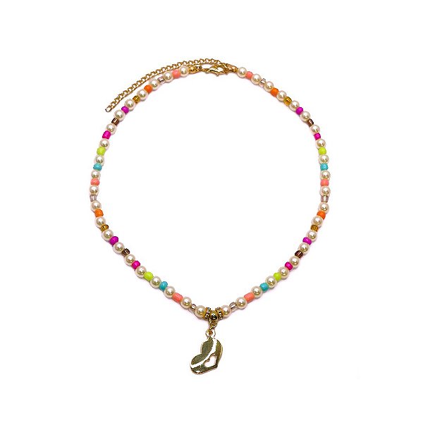 Colar Beads Colors Coração