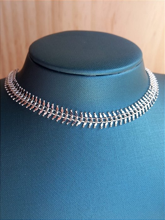 Choker Escamas Prata