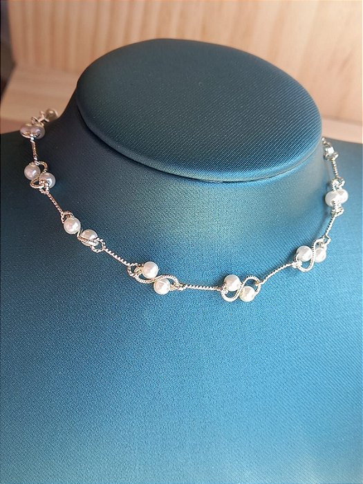 Choker Infinite Pearls Prata