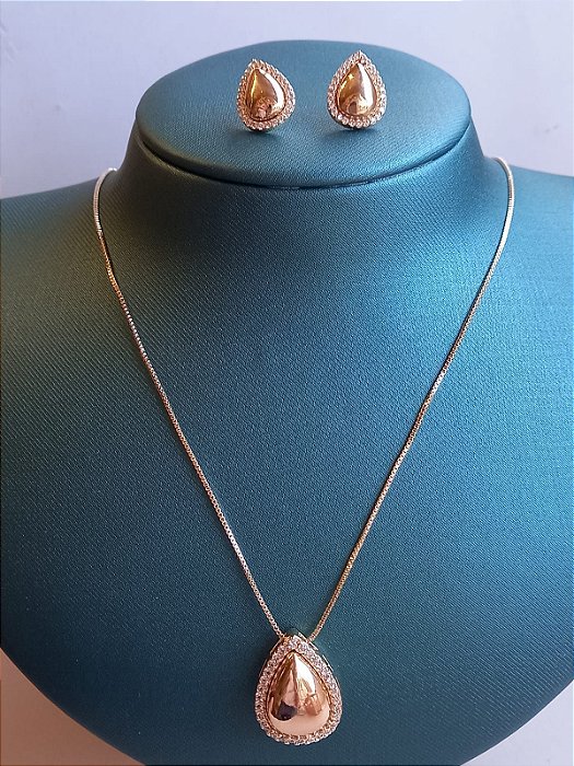 Conjunto Gota Cravejada  Zircônias