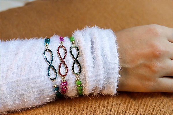 Pulseira Cristais Azul Turquesa