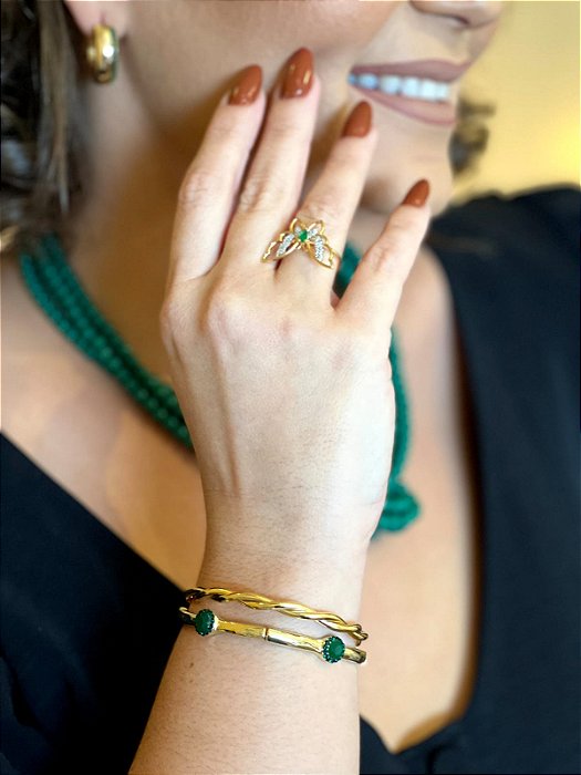 Pulseira Strass Color Verde Esmeralda