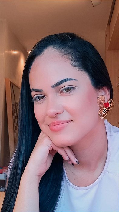 Brinco Folhagem Vermelho