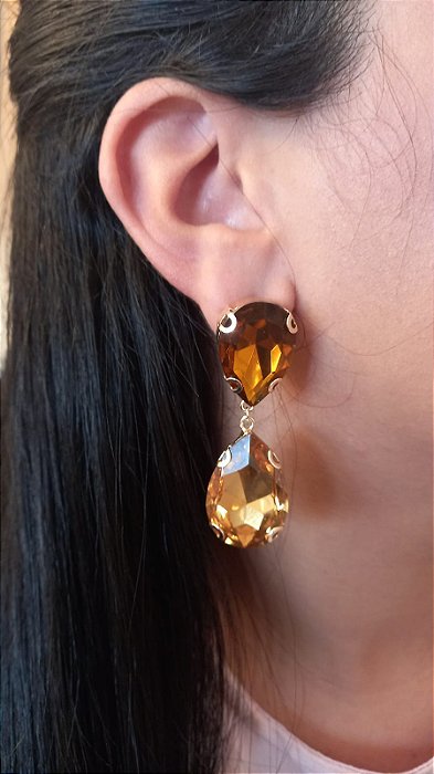 Brinco Gotas Chaton Champagne