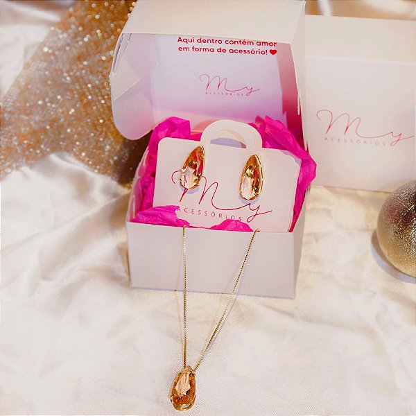 Conjunto Gota Champagne Glam