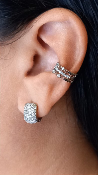 Piercing Fake Corações Prata