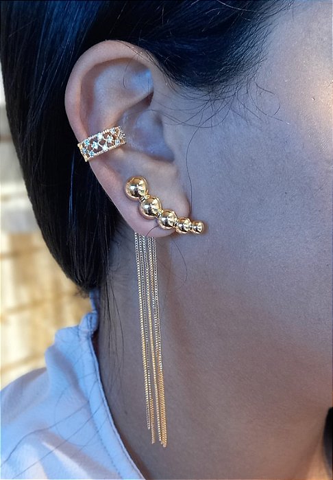 Brinco Ear Cuff Franja