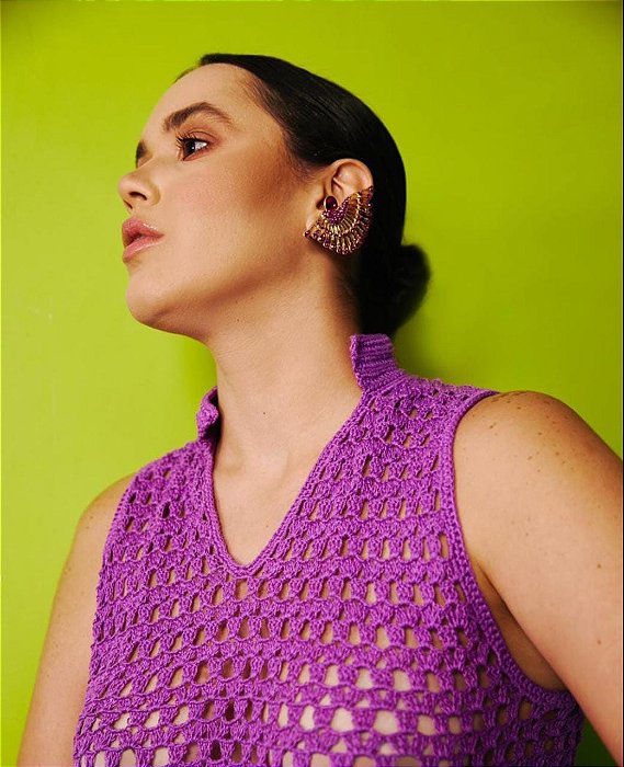 Brinco Ear Cuff Asa Pink