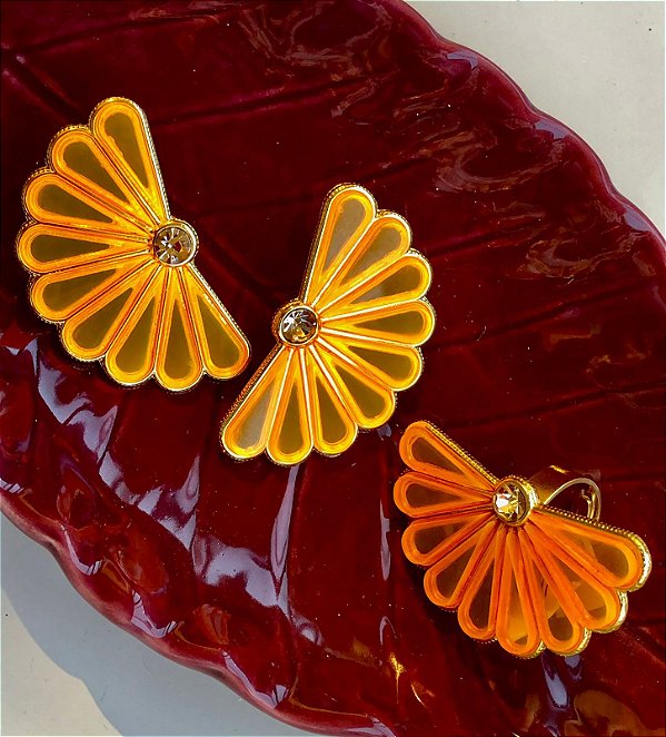 Conjunto Gomos Acrílico Laranja