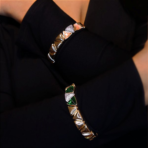 Bracelete Triângulo Esmeralda