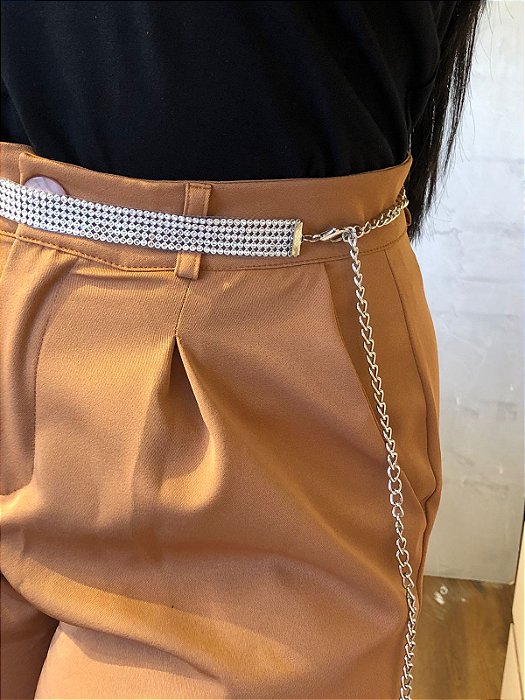 Cinto Manta P Strass Prata