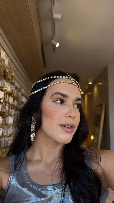 Headpiece Strass Dourado