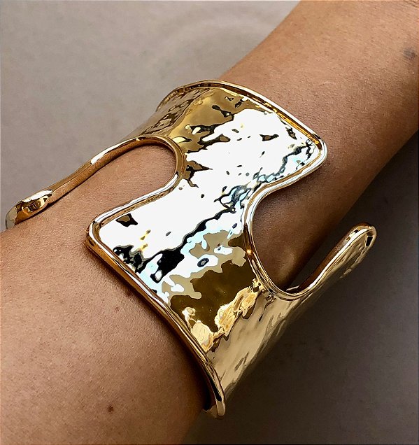 Bracelete Maxi Orgânico Dourado