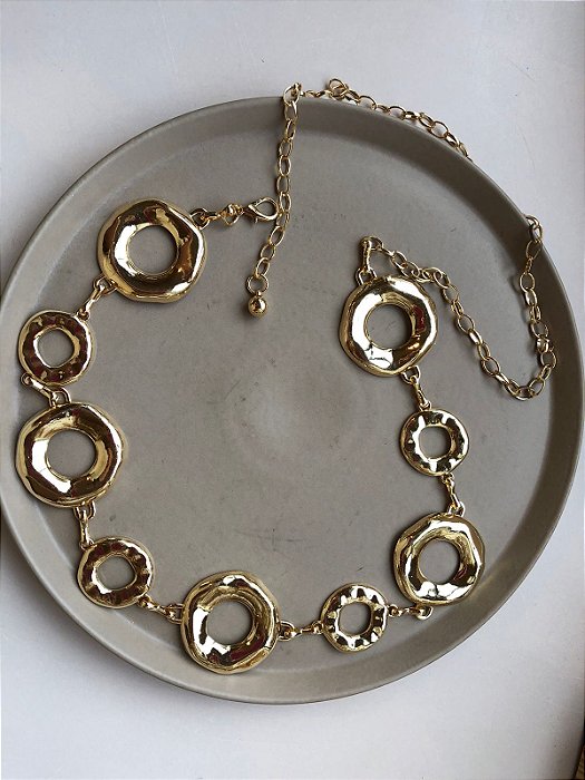 Cinto Elos Martelados Dourado