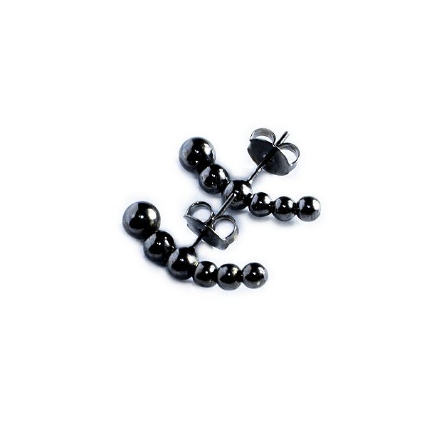 Brinco Ear Cuff  Esferas Ródio Negro
