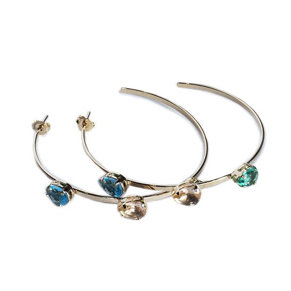 Argola com Zircônias Coloridas