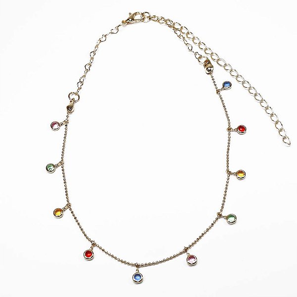 Choker Zircônias Rainbow