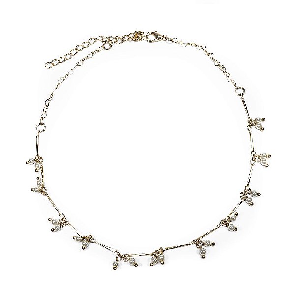 Choker Pingentes de Pérolas