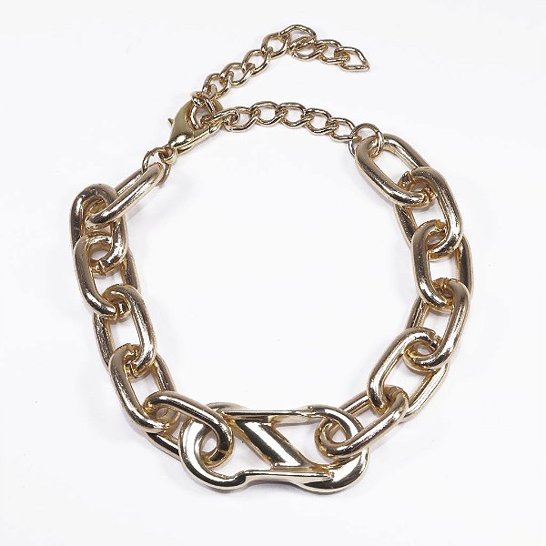 Pulseira Corrente com Pingente Mosquetão