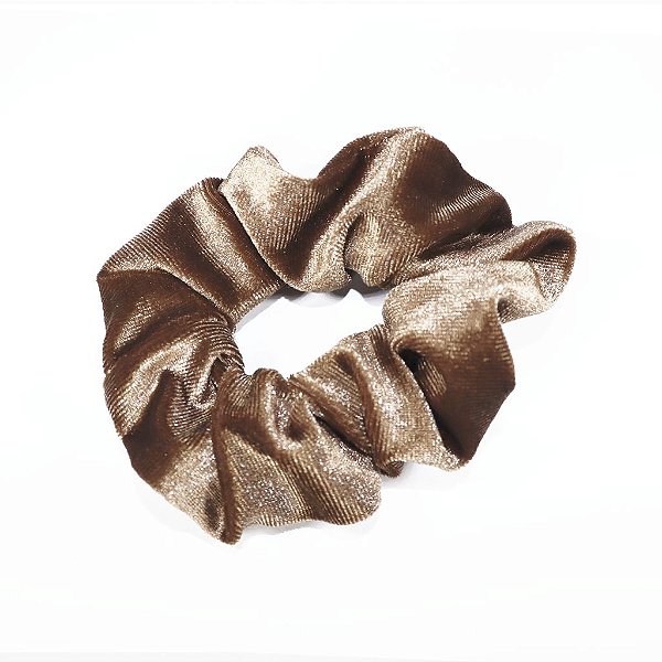Scrunchie em Veludo Bronze