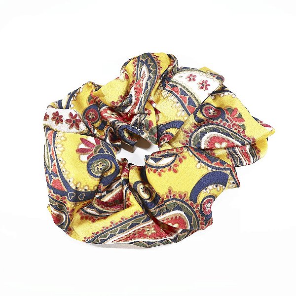 Scrunchie Amarela com Estampa