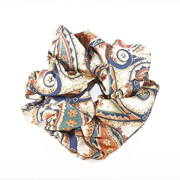 Scrunchie Bege com Estampa