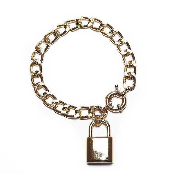 Pulseira Corrente Pingente Cadeado