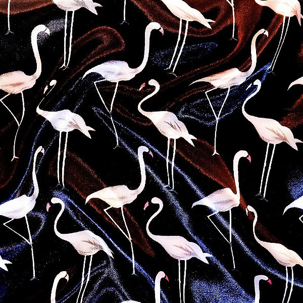 Lenço Preto Flamingos