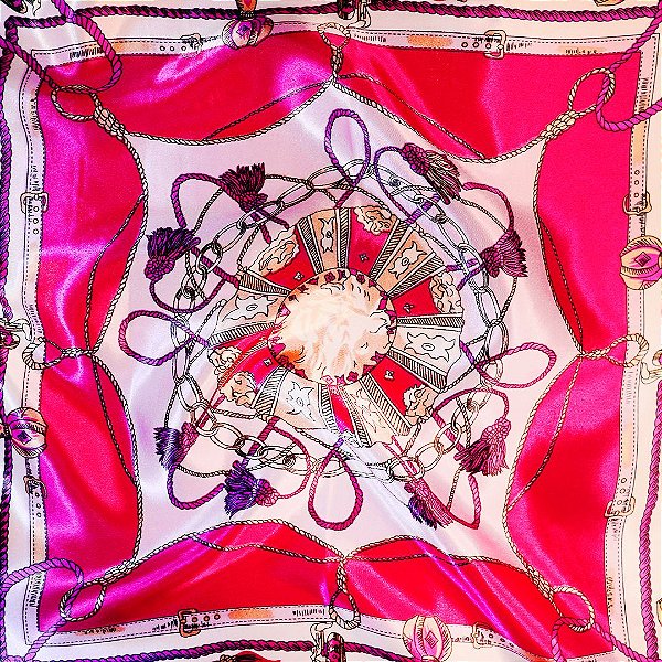 Lenço Cordas e Elos Pink