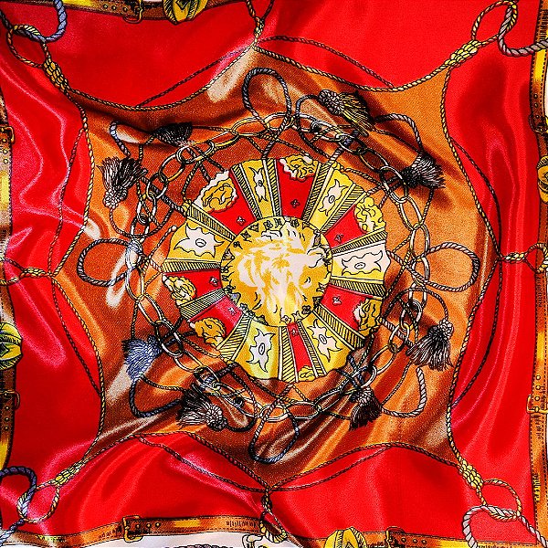 Lenço Cordas e Elos Vermelho