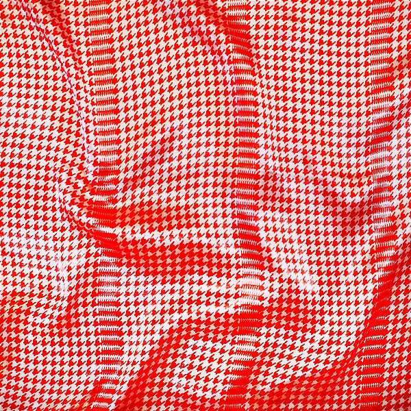 Lenço Estampa Pied de Poule Vermelho