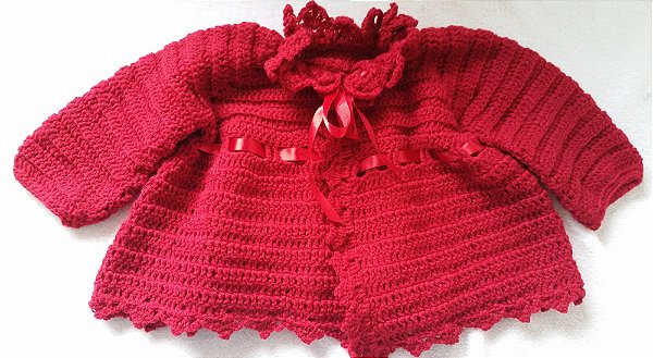 Casaquinho para bebê - Vermelho