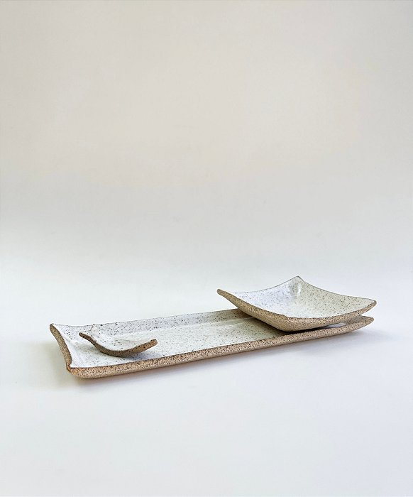 Conjunto para Comida Japonesa Branco Cris
