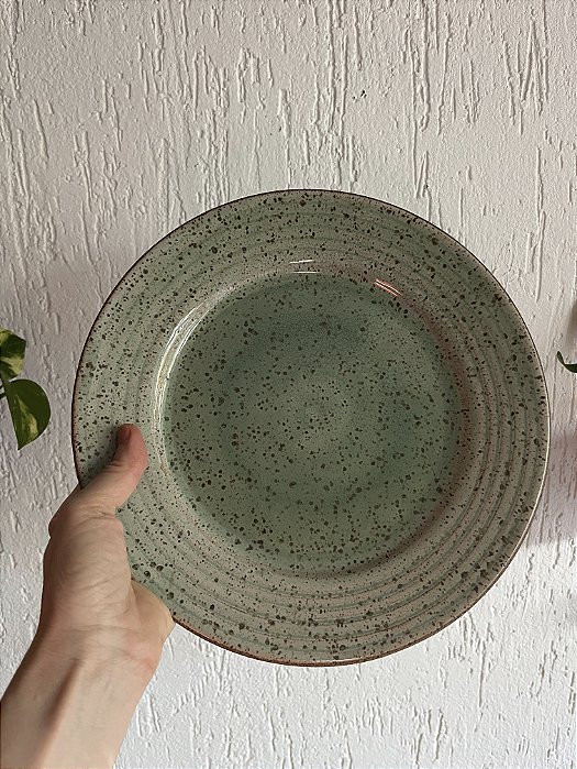 Prato com frisos Verde mar