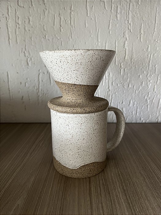 Conjunto de café com caneca e coador Branco Cris