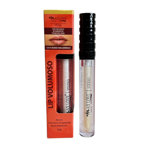 Gloss lip volumoso com glitter - max love