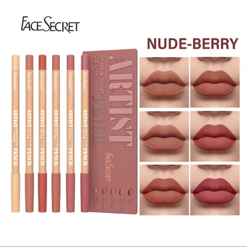 Kit com 6 lápis labiais Nude berry face secret