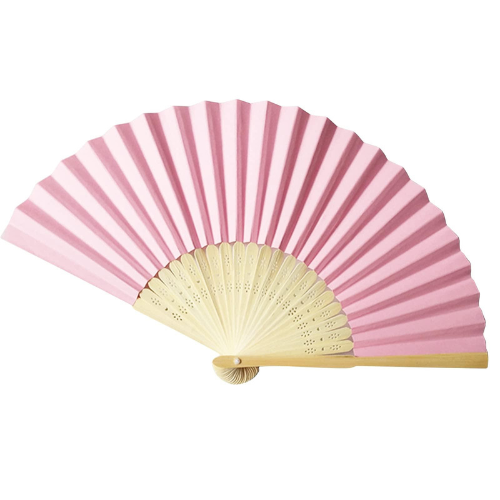 Leque Dobrável Rosa Claro