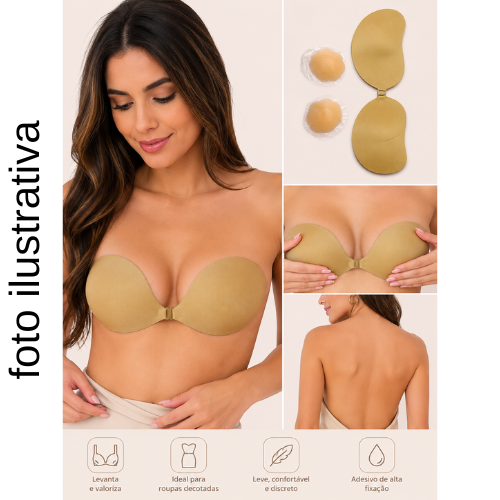 Kit G Cobertura Adesiva para Seios Silicone Autoadesivo,Sem Alças, Invisível Liberê
