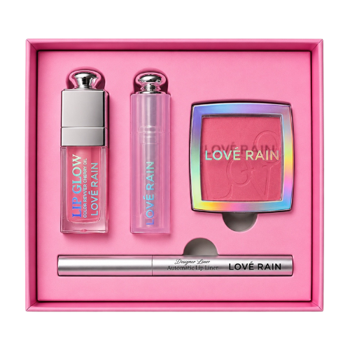 Kit 02 Blush, Lip Glow, Lip Oil e Lapis Labial - Love Rain