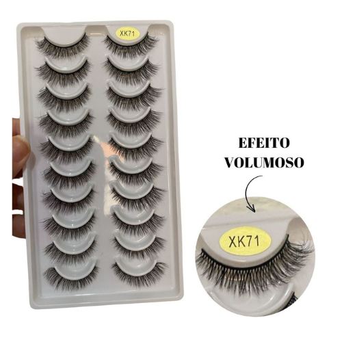 cartela de cilios 10 pares XK71