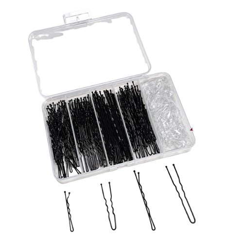 Kit Grampos de Cabelo 4 modelos + Elastico de Silicone