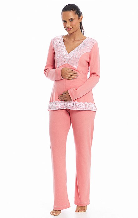 Pijama maternidade c/ zíper Elizabeth