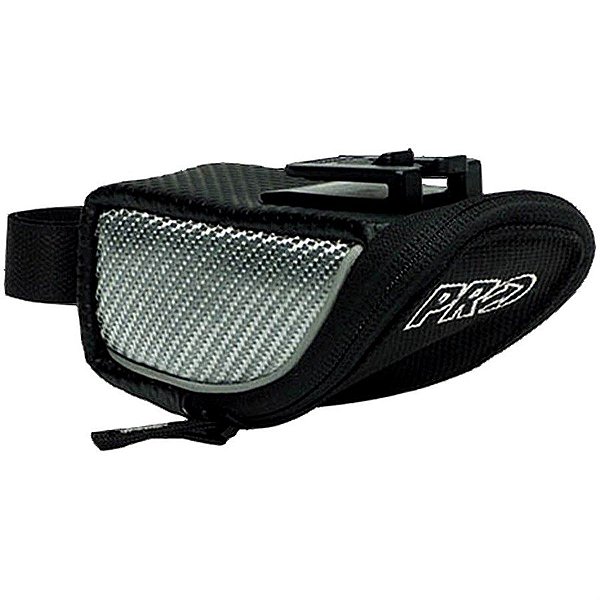 Bolsa de Selim P/Bicicleta - Pro Stradius Carbon - Laterais em Carbono - Preto e Prata