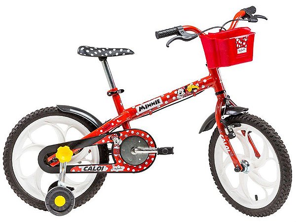 Bicicleta Caloi Minnie aro 16 Infantil Feminina Vermelha - Cicles Jaime