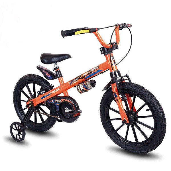 Bicicleta Infantil Aro 16 - Nathor Extreme - Aço - Laranja e Preto