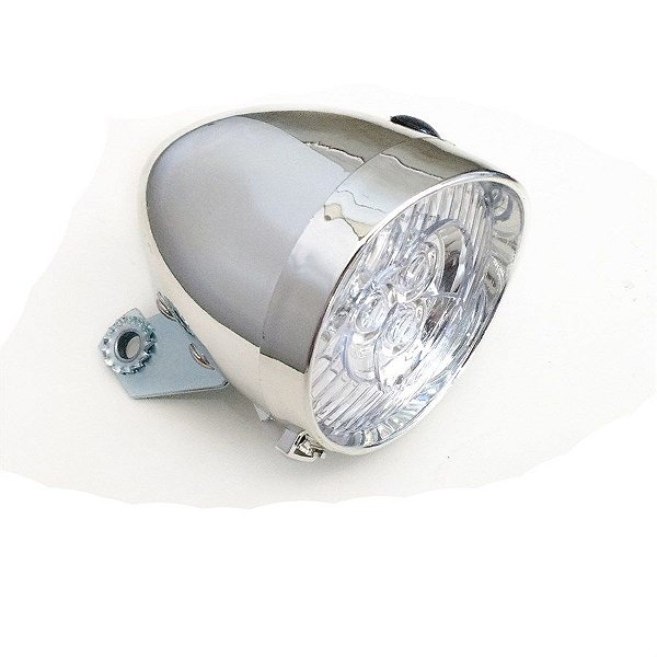 Farol Dianteiro JY-592A Cromado com 3 Leds com Suporte